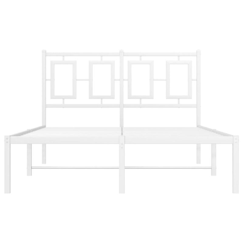 Casa si Gradina - Mobilier - Paturi si accesorii - Paturi - Cadru de pat metalic cu tablie, alb, 120x190 cm - Infinity.ro