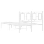 Casa si Gradina - Mobilier - Paturi si accesorii - Paturi - Cadru de pat metalic cu tablie, alb, 120x190 cm - Infinity.ro