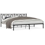 Casa si Gradina - Mobilier - Paturi si accesorii - Paturi - Cadru de pat metalic cu tablie, negru, 193x203 cm - Infinity.ro