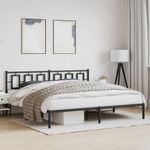 Casa si Gradina - Mobilier - Paturi si accesorii - Paturi - Cadru de pat metalic cu tablie, negru, 193x203 cm - Infinity.ro