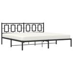 Casa si Gradina - Mobilier - Paturi si accesorii - Paturi - Cadru de pat metalic cu tablie, negru, 193x203 cm - Infinity.ro