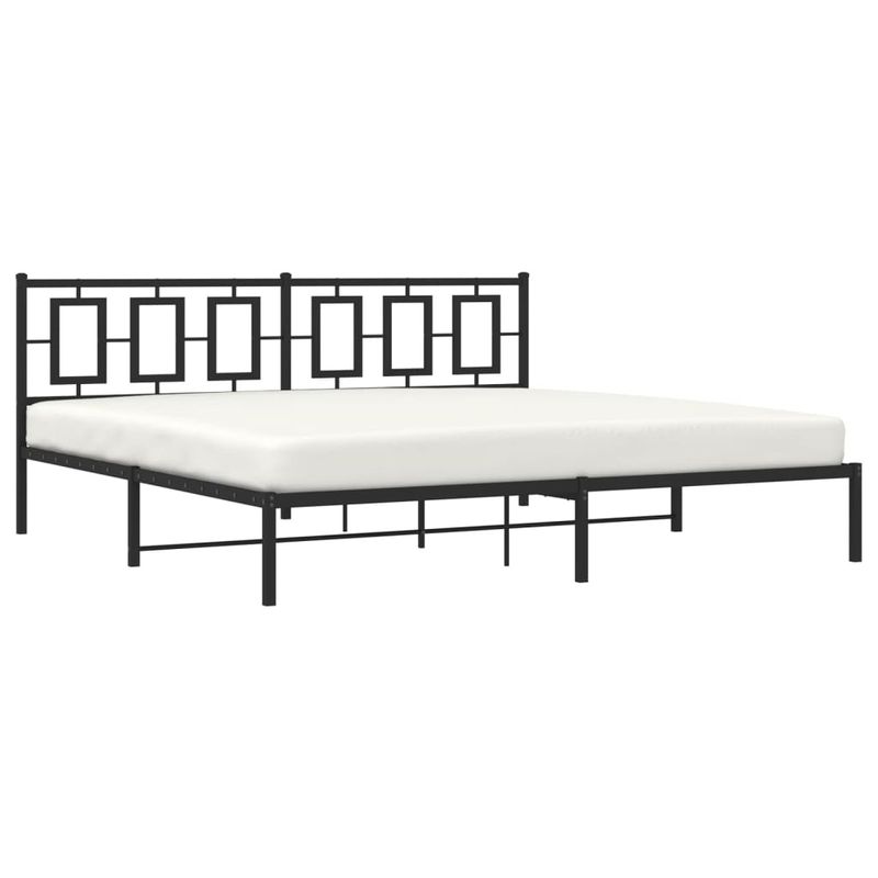 Casa si Gradina - Mobilier - Paturi si accesorii - Paturi - Cadru de pat metalic cu tablie, negru, 193x203 cm - Infinity.ro