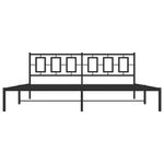 Casa si Gradina - Mobilier - Paturi si accesorii - Paturi - Cadru de pat metalic cu tablie, negru, 193x203 cm - Infinity.ro
