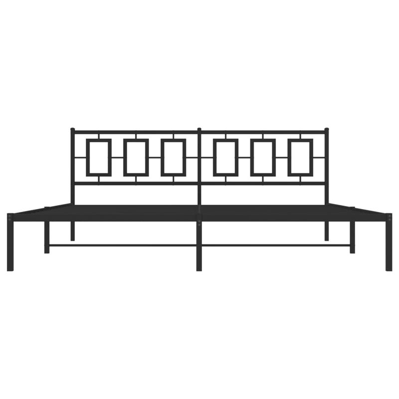 Casa si Gradina - Mobilier - Paturi si accesorii - Paturi - Cadru de pat metalic cu tablie, negru, 193x203 cm - Infinity.ro