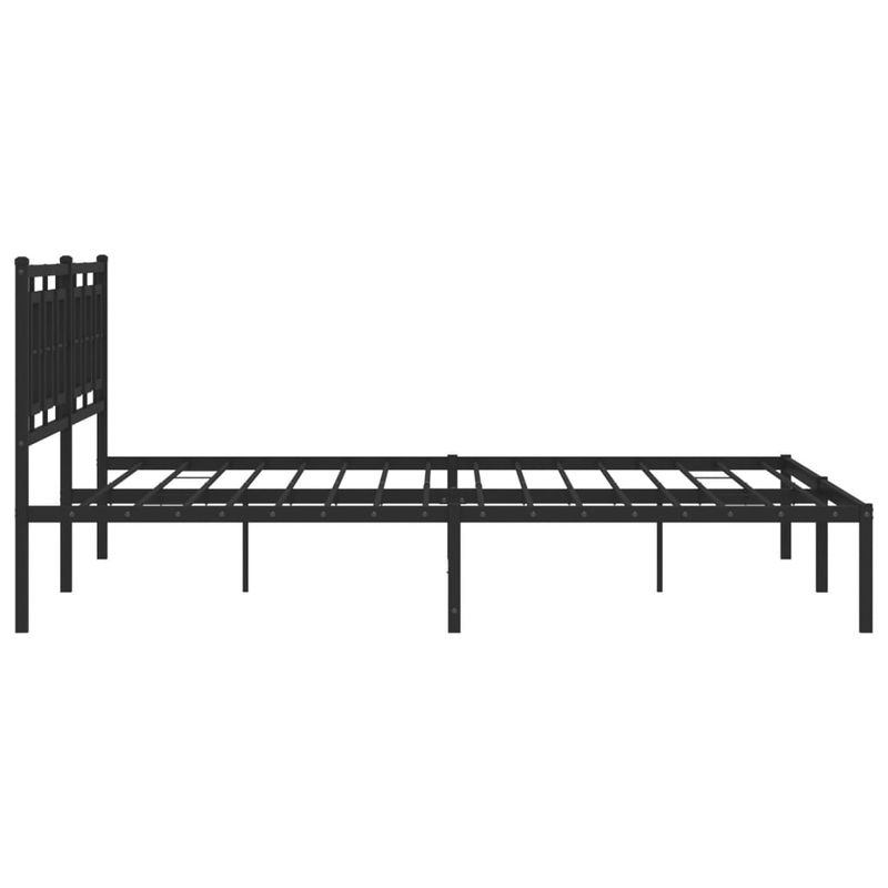 Casa si Gradina - Mobilier - Paturi si accesorii - Paturi - Cadru de pat metalic cu tablie, negru, 193x203 cm - Infinity.ro