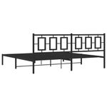 Casa si Gradina - Mobilier - Paturi si accesorii - Paturi - Cadru de pat metalic cu tablie, negru, 193x203 cm - Infinity.ro
