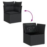 Casa si Gradina - Gradina si terasa - Mobilier exterior - Seturi mobila gradina - Set canapele de gradina cu perne, 11 piese, negru, poliratan - Infinity.ro