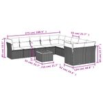 Casa si Gradina - Gradina si terasa - Mobilier exterior - Seturi mobila gradina - Set canapele de gradina cu perne, 11 piese, negru, poliratan - Infinity.ro