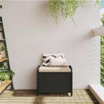 Casa si Gradina - Gradina si terasa - Mobilier exterior - Scaune si sezlonguri gradina - Taburet de gradina cu perna, negru, 58x46x46 cm, poliratan - Infinity.ro