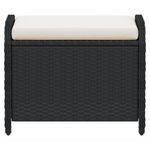 Casa si Gradina - Gradina si terasa - Mobilier exterior - Scaune si sezlonguri gradina - Taburet de gradina cu perna, negru, 58x46x46 cm, poliratan - Infinity.ro