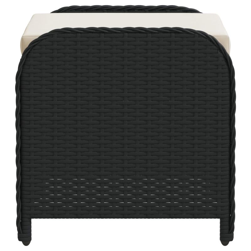 Casa si Gradina - Gradina si terasa - Mobilier exterior - Scaune si sezlonguri gradina - Taburet de gradina cu perna, negru, 58x46x46 cm, poliratan - Infinity.ro