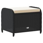 Casa si Gradina - Gradina si terasa - Mobilier exterior - Scaune si sezlonguri gradina - Taburet de gradina cu perna, negru, 58x46x46 cm, poliratan - Infinity.ro