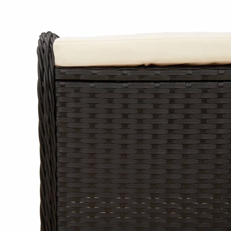 Casa si Gradina - Gradina si terasa - Mobilier exterior - Scaune si sezlonguri gradina - Taburet de gradina cu perna, negru, 58x46x46 cm, poliratan - Infinity.ro