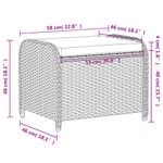 Casa si Gradina - Gradina si terasa - Mobilier exterior - Scaune si sezlonguri gradina - Taburet de gradina cu perna, negru, 58x46x46 cm, poliratan - Infinity.ro