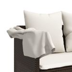 Casa si Gradina - Gradina si terasa - Mobilier exterior - Scaune si sezlonguri gradina - Sezlong cu baldachin si perne, maro, poliratan - Infinity.ro