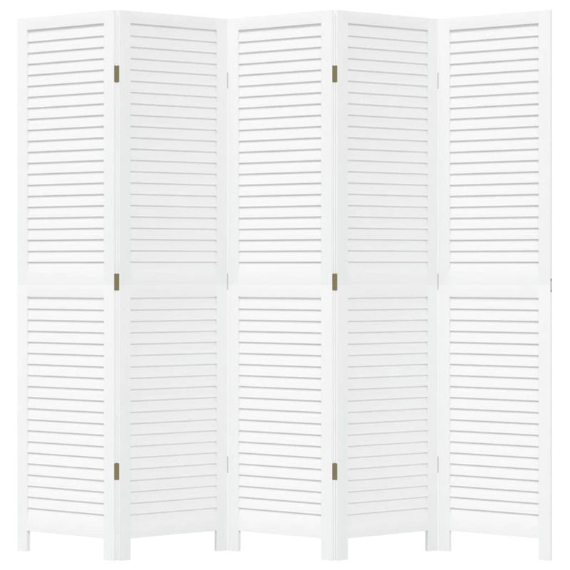 Casa si Gradina - Decoratiuni - Pereti despartitori si paravane - Paravan camera 5 panouri, alb, lemn masiv paulownia - Infinity.ro