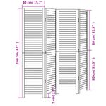 Casa si Gradina - Decoratiuni - Pereti despartitori si paravane - Paravan camera 4 panouri, alb, lemn masiv paulownia - Infinity.ro