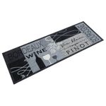 Casa si Gradina - Textile si covoare - Covoare - Covoare casa - Covor de bucatarie lavabil Wine, gri, 45x150 cm, catifea - Infinity.ro