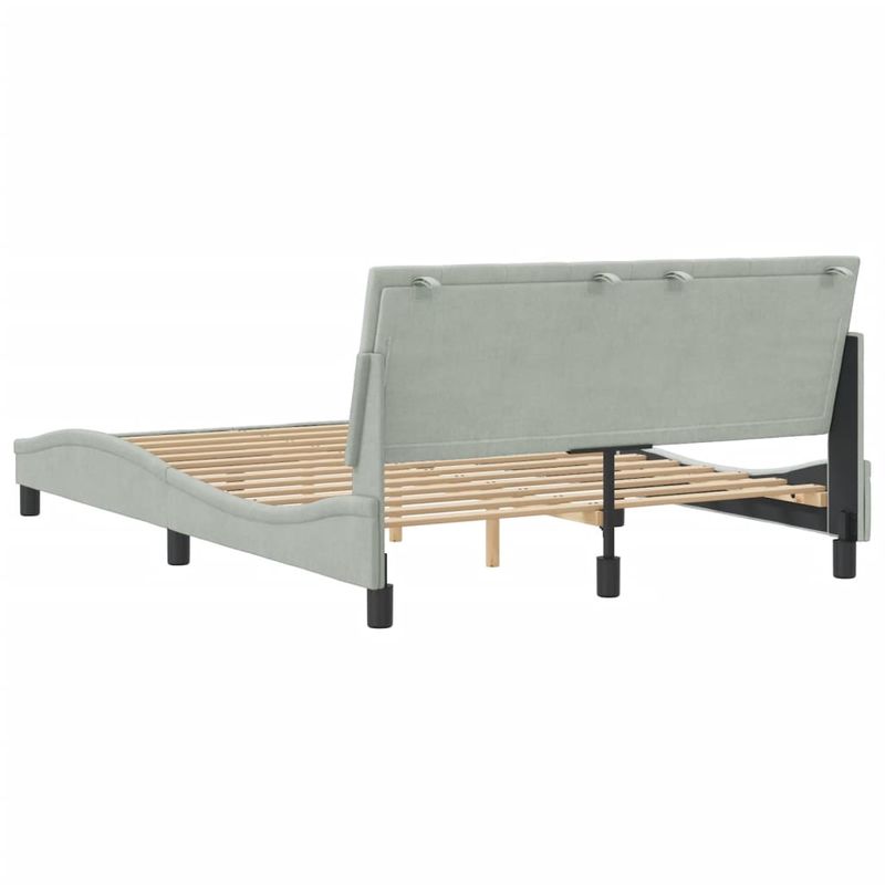 Casa si Gradina - Mobilier - Paturi si accesorii - Paturi - Cadru de pat cu tablie, gri deschis, 140x200 cm, catifea - Infinity.ro