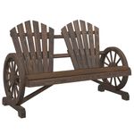 Casa si Gradina - Gradina si terasa - Mobilier exterior - Scaune si sezlonguri gradina - Scaun Adirondack de gradina, 2 locuri, lemn masiv de brad, maro închis - Infinity.ro
