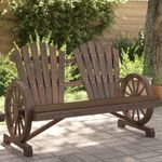 Casa si Gradina - Gradina si terasa - Mobilier exterior - Scaune si sezlonguri gradina - Scaun Adirondack de gradina, 2 locuri, lemn masiv de brad, maro închis - Infinity.ro