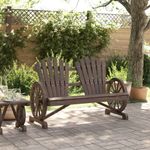 Casa si Gradina - Gradina si terasa - Mobilier exterior - Scaune si sezlonguri gradina - Scaun Adirondack de gradina, 2 locuri, lemn masiv de brad, maro închis - Infinity.ro