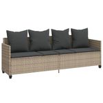 Casa si Gradina - Gradina si terasa - Mobilier exterior - Scaune si sezlonguri gradina - Sezlong cu perne, gri deschis, poliratan - Infinity.ro