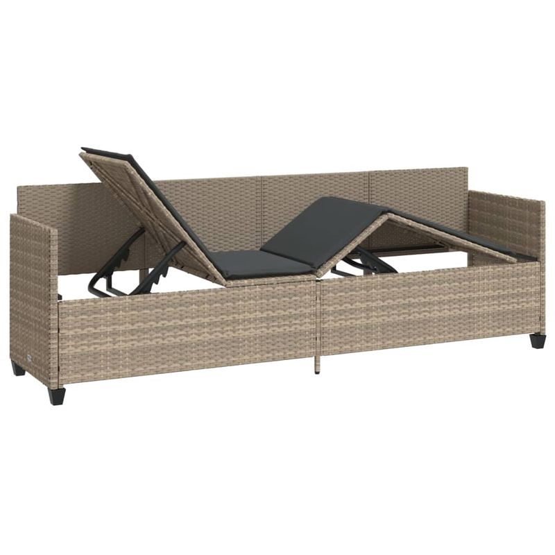Casa si Gradina - Gradina si terasa - Mobilier exterior - Scaune si sezlonguri gradina - Sezlong cu perne, gri deschis, poliratan - Infinity.ro