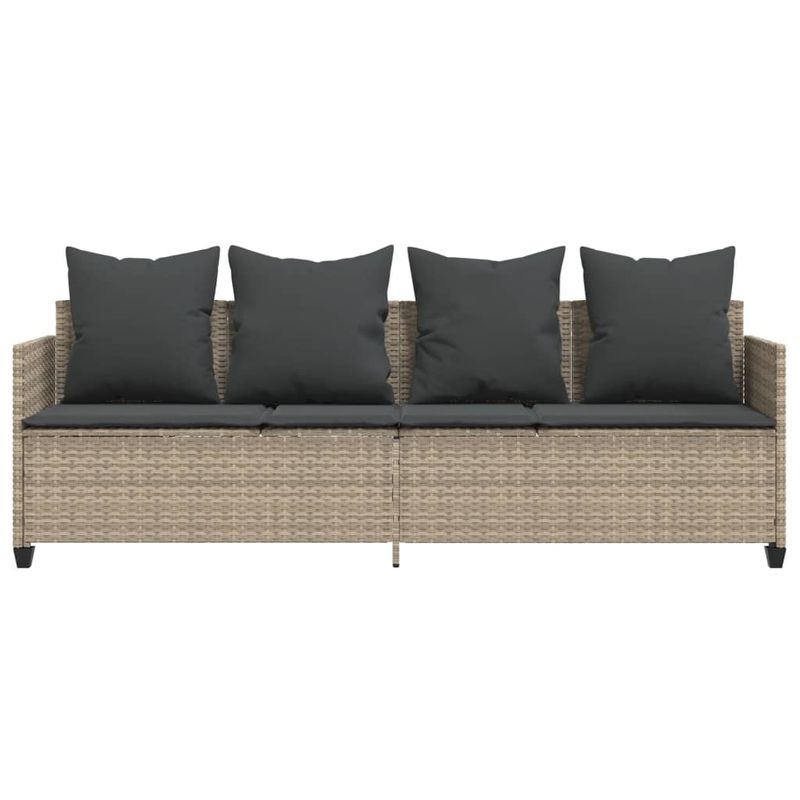 Casa si Gradina - Gradina si terasa - Mobilier exterior - Scaune si sezlonguri gradina - Sezlong cu perne, gri deschis, poliratan - Infinity.ro