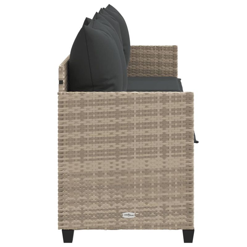 Casa si Gradina - Gradina si terasa - Mobilier exterior - Scaune si sezlonguri gradina - Sezlong cu perne, gri deschis, poliratan - Infinity.ro
