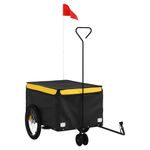 Sport si Outdoor - Ciclism - Accesorii pentru biciclete - Remorci biciclete - Remorca pentru biciclete, negru și galben, 30 kg, fier, mărime 124x53x45 cm - Infinity.ro