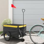 Sport si Outdoor - Ciclism - Accesorii pentru biciclete - Remorci biciclete - Remorca pentru biciclete, negru și galben, 30 kg, fier, mărime 124x53x45 cm - Infinity.ro