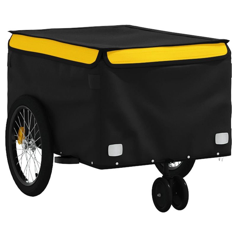 Sport si Outdoor - Ciclism - Accesorii pentru biciclete - Remorci biciclete - Remorca pentru biciclete, negru și galben, 30 kg, fier, mărime 124x53x45 cm - Infinity.ro