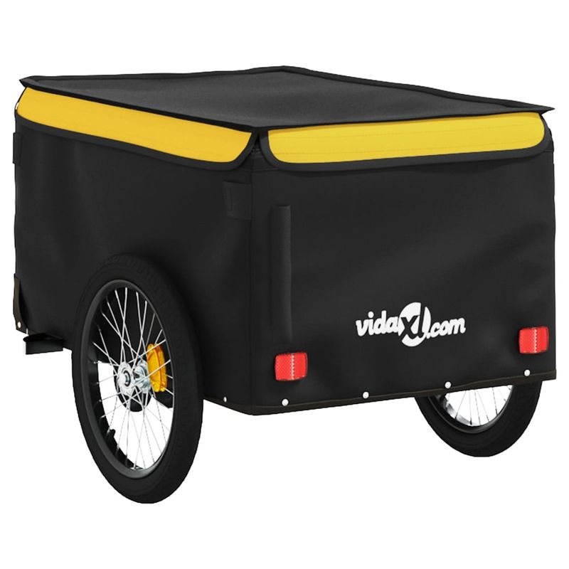 Sport si Outdoor - Ciclism - Accesorii pentru biciclete - Remorci biciclete - Remorca pentru biciclete, negru și galben, 30 kg, fier, mărime 124x53x45 cm - Infinity.ro