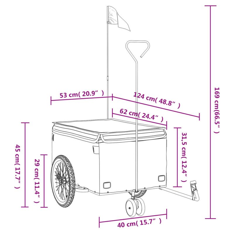 Sport si Outdoor - Ciclism - Accesorii pentru biciclete - Remorci biciclete - Remorca pentru biciclete, negru și galben, 30 kg, fier, mărime 124x53x45 cm - Infinity.ro