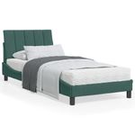 Casa si Gradina - Mobilier - Paturi si accesorii - Paturi - Cadru de pat cu lumini LED, verde inchis, 90x200 cm, catifea - Infinity.ro