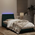 Casa si Gradina - Mobilier - Paturi si accesorii - Paturi - Cadru de pat cu lumini LED, verde inchis, 90x200 cm, catifea - Infinity.ro