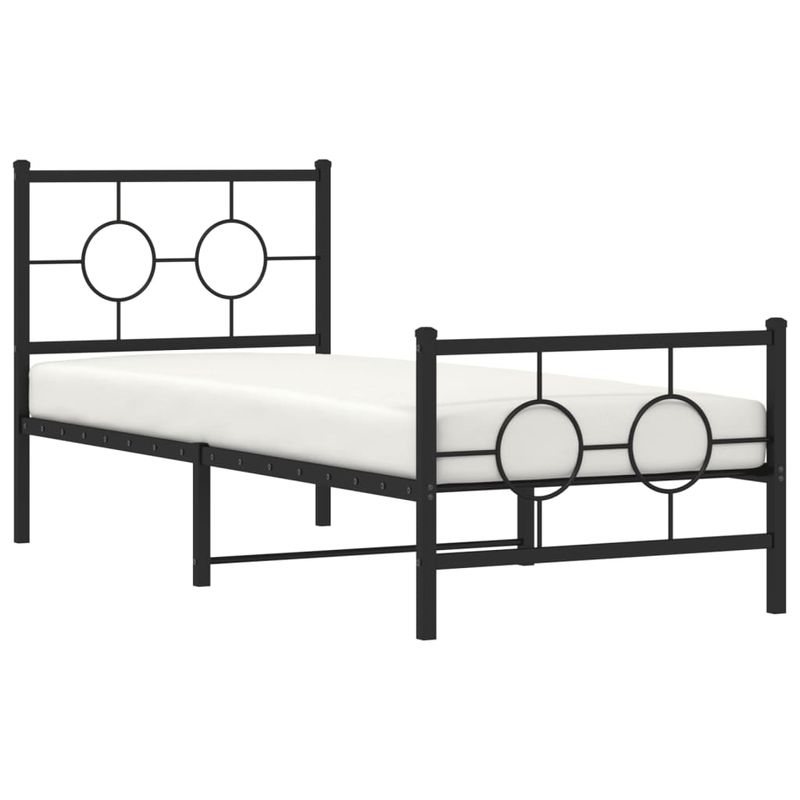 Casa si Gradina - Mobilier - Paturi si accesorii - Paturi - Cadru pat metalic cu tablii de cap/picioare, negru, 80x200 cm - Infinity.ro