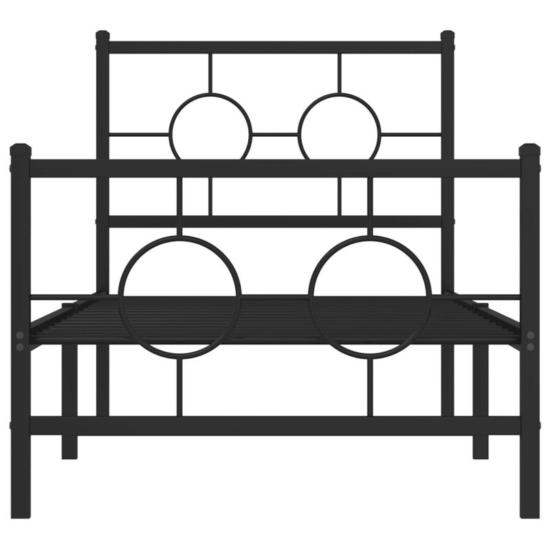 Casa si Gradina - Mobilier - Paturi si accesorii - Paturi - Cadru pat metalic cu tablii de cap/picioare, negru, 80x200 cm - Infinity.ro