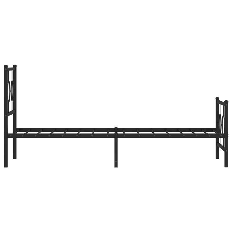 Casa si Gradina - Mobilier - Paturi si accesorii - Paturi - Cadru pat metalic cu tablii de cap/picioare, negru, 80x200 cm - Infinity.ro