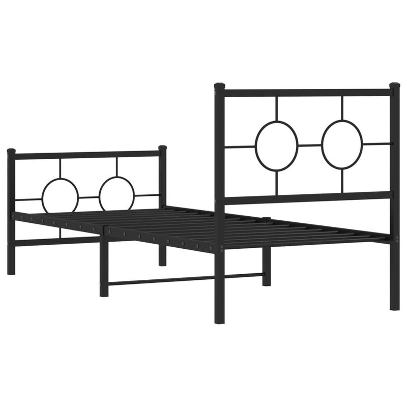 Casa si Gradina - Mobilier - Paturi si accesorii - Paturi - Cadru pat metalic cu tablii de cap/picioare, negru, 80x200 cm - Infinity.ro