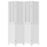 Casa si Gradina - Decoratiuni - Pereti despartitori si paravane - Paravan camera 4 panouri, alb, lemn masiv paulownia - Infinity.ro