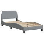 Casa si Gradina - Mobilier - Paturi si accesorii - Paturi - Cadru de pat cu tablie, gri deschis, 90x200 cm, textil - Infinity.ro