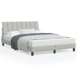 Casa si Gradina - Mobilier - Paturi si accesorii - Paturi - Cadru de pat cu tablie, gri deschis, 120x200 cm, catifea - Infinity.ro
