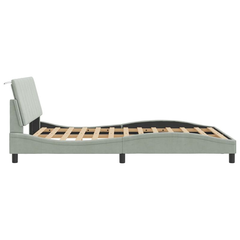 Casa si Gradina - Mobilier - Paturi si accesorii - Paturi - Cadru de pat cu tablie, gri deschis, 120x200 cm, catifea - Infinity.ro