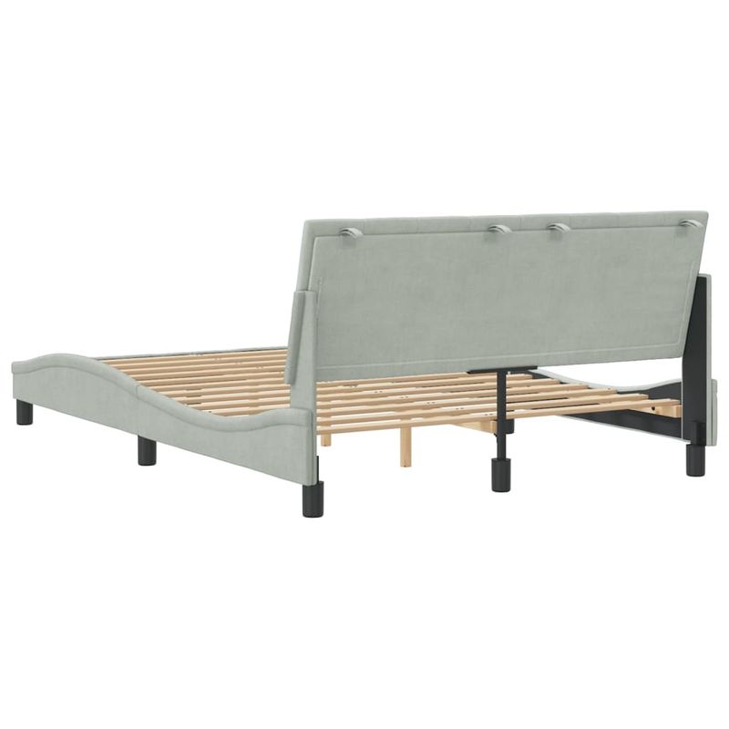 Casa si Gradina - Mobilier - Paturi si accesorii - Paturi - Cadru de pat cu tablie, gri deschis, 120x200 cm, catifea - Infinity.ro