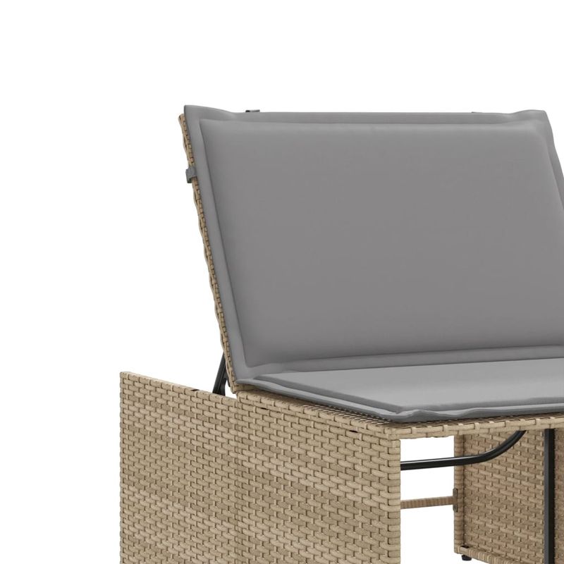 Casa si Gradina - Gradina si terasa - Mobilier exterior - Scaune si sezlonguri gradina - Sezlonguri de plaja cu masa, 2 buc., bej, poliratan - Infinity.ro