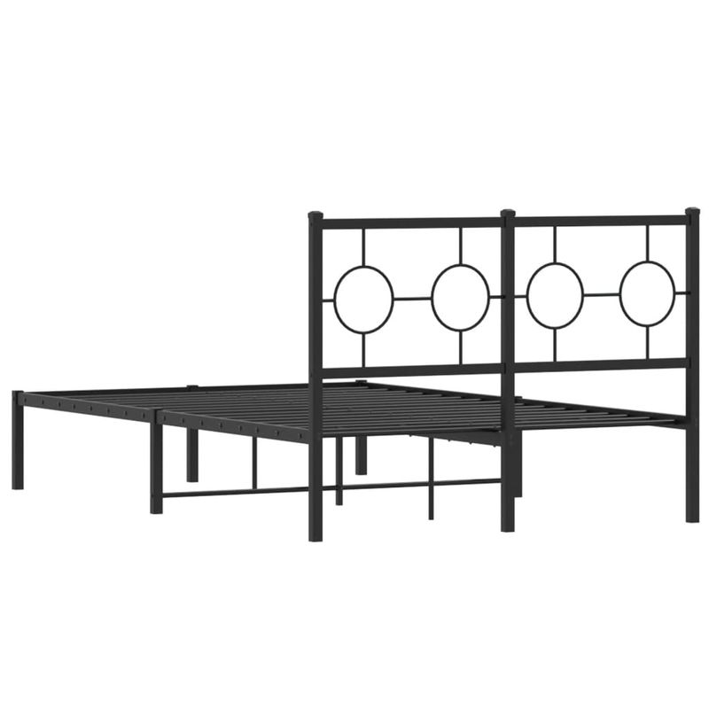 Casa si Gradina - Mobilier - Paturi si accesorii - Paturi - Cadru de pat metalic cu tablie, negru, 120x190 cm - Infinity.ro