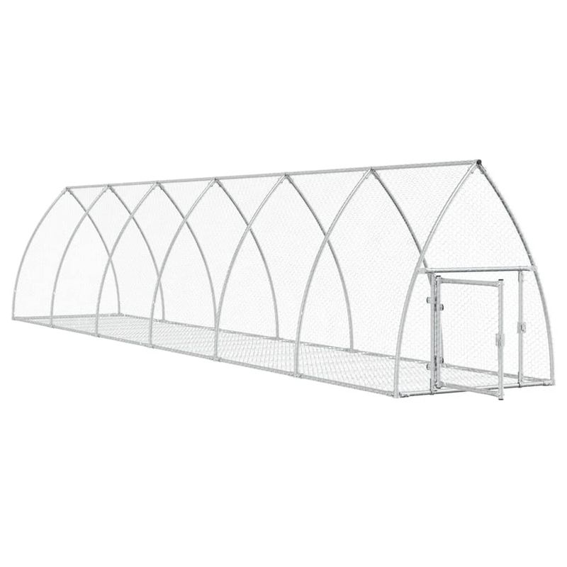 Petshop - Accesorii petshop - Culcusuri si custi - Custi interior si exterior - Cusca pentru iepuri, argintiu, 600x105x120 cm, otel galvanizat - Infinity.ro
