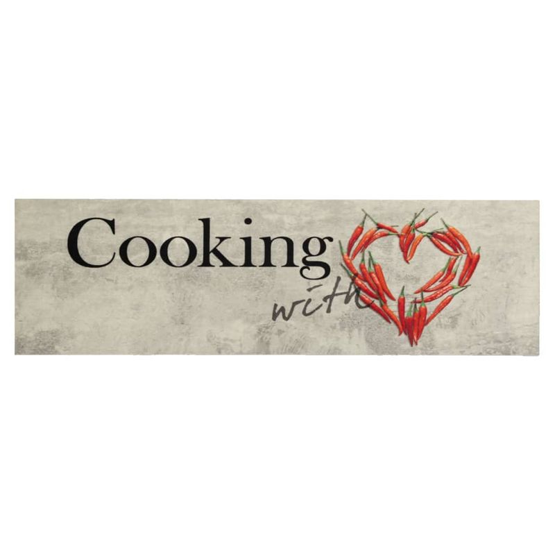 Casa si Gradina - Textile si covoare - Covoare - Covoare casa - Covor bucatarie lavabil, text Cooking/ardei, 45x150 cm, catifea - Infinity.ro